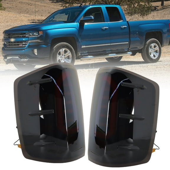 Genrics LED Tail Lights Assembly Replacement for Chevy Silverado 1500 2014-2018/Chevy Silverado 2500HD 3500HD 2015-2018 Driver and Passenger Side Rear Brake Lamps