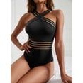 thumbnail image 5 of Women's One Piece Swimwear Front Crossover Swimsuits Hollow Bathing Suits Monokinis, 5 of 12