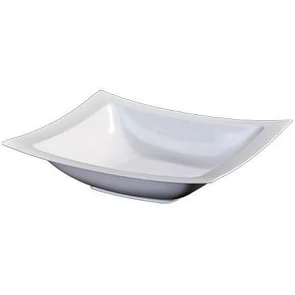 EcoQuality 5 oz Pearl White Rectangle Plastic Bowl - Elegant Disposable Serving Bowl for Weddings, Parties, and Special Events - Durable, Reusable Tableware - Catering and Buffets (10)
