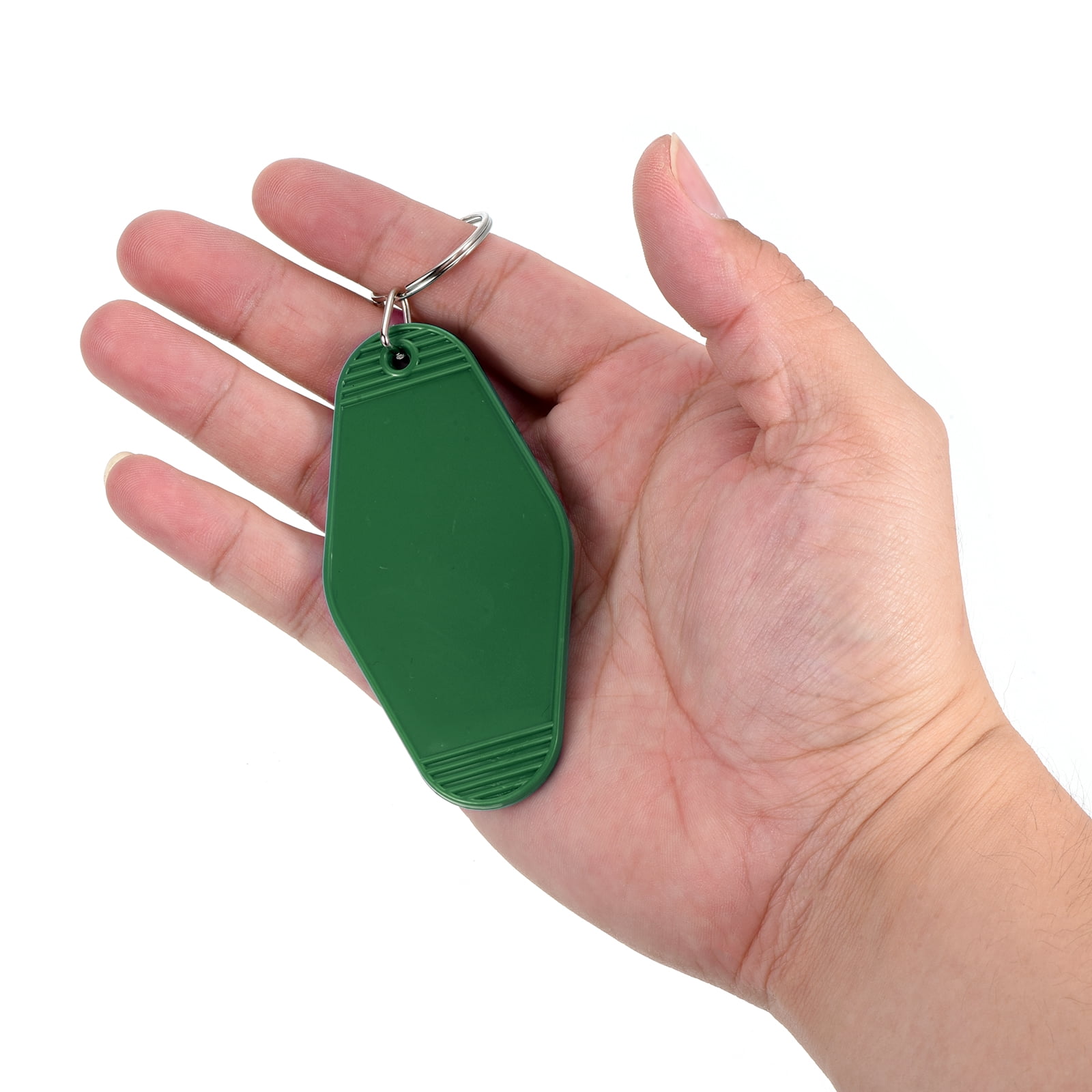 Unique Bargains Vintage Motel Keychain Blank Hotel Keychains Key Tags Olive Green