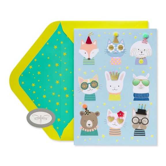 Papersong Premium Birthday Card (Animal Party)