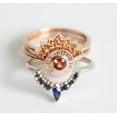 thumbnail image 4 of Sapphire wedding ring set, Sunset engagement set, Orange & blue sapphire set Unique Silver Ring Rose Gold Plated, 4 of 4