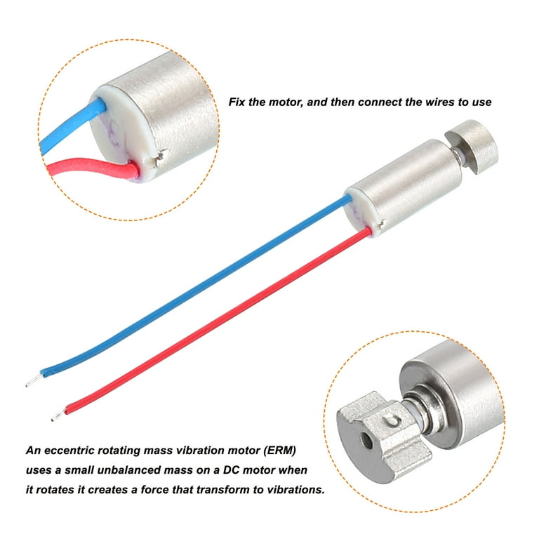 Uxcell DC3V/11000RPM Vibration Motor Eccentric Rotating Mass Electric Micro Vibrating  Motor 4mm x 8mm,15pcs - Walmart.com