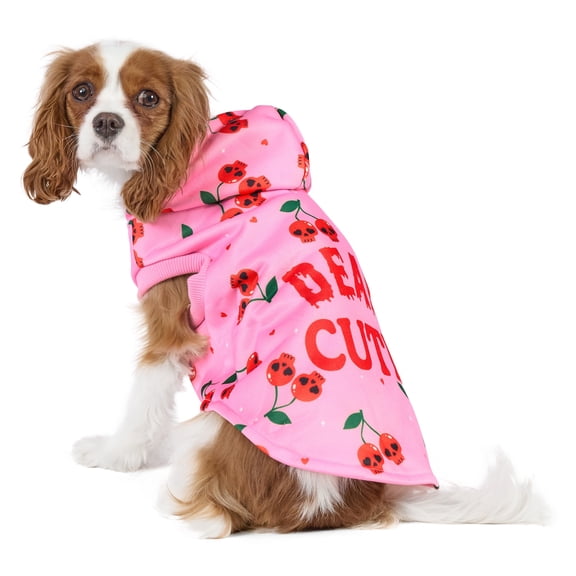 Vibrant Life Halloween Hoodie for Dogs and Cats, Dead Cute, Pink, S