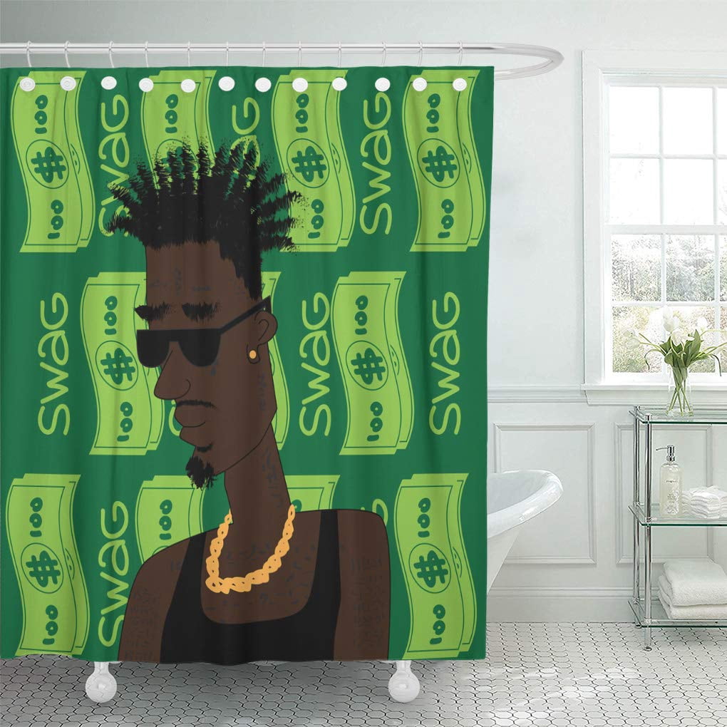 Yusdecor Adult Afro American Rapper Hip Hop Man Character Bathroom Decor Bath Shower Curtain 66x72 Inch Walmart Canada