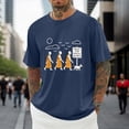 thumbnail image 2 of Going Out Shirts for Men Print Short Sleeve Crew Neck Comfort Plus Size Mens Clothing,Navy,6XL, 2 of 4