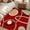 Red, variant on Rectangle Area Rugs 2 x 3 Ft, Black Brown Non-Slip Residential Carpet, White Circle Modern Minimalist Geometric Indoor Crawling Mats Runner Rugs for Living Room/Dining Room/Bedroom