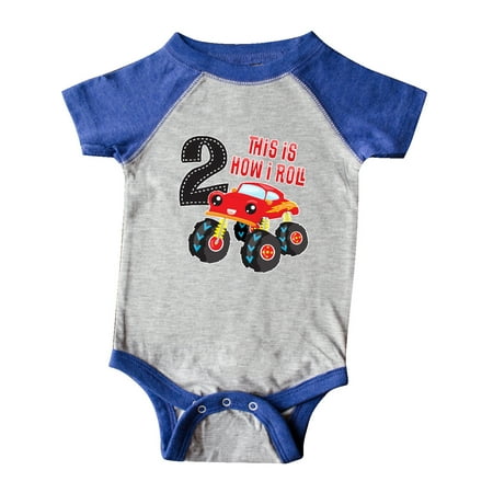

Inktastic Monster Truck How I Roll 2nd Birthday Gift Baby Boy Bodysuit