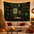thumbnail image 3 of Vintage Botanical Fern Illustrations in Dark Academia Library, Moody Vintage for Book Lovers, Rustic Home Wall Art, Graduation Gift, Tapestry Wall Hanging for Study Room and Home Library, 3 of 7