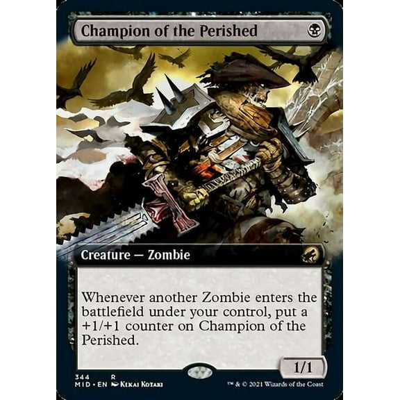 MtG Innistrad: Midnight Hunt Rare Champion of the Perished (Extended Art) #344