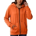 thumbnail image 3 of CAIXIA Womens Zip Up Hoodies Plus Size Fashion 2026 Trendy Womens Tops Long Sleeve Soft Sweatshirts for Women Drawstring Hiking Jacket Women with Pocket Fall Clothes Womens Clothing, 3 of 5