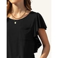 thumbnail image 5 of Askfv Womens U-Neck Top Casual Loose Summer Tee Shirts Short Ruffle Sleeve T-shirt Blouses, 5 of 6