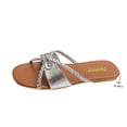 thumbnail image 6 of Comfortable Sandals for Women Women's Versatile Plus-Size Strappy Sandals Spring/Summer Style Trendy Comfortable Heel Open Toe Two-Way Beach Flat Sandals.,Silver,42, 6 of 9