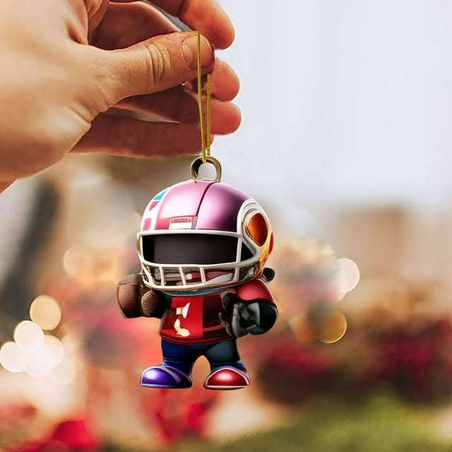 Hearth & Gear Interesting Super Wrist Style Rugby Player Acrylic Statue Keychain 2D Design A Sports Souvenir That Fans Can Collect Bead Garland Decorations at Night Swinging Animal Car Hanging