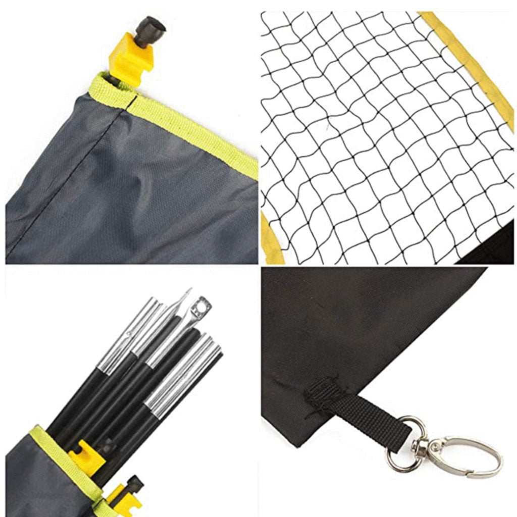 Portable Badminton Net with Stand Carry Bag, Folding Volleyball Tennis Badminton Net – Easy Setup for for Outdoor/Indoor , Backyard, Tools or Stakes Required-9.8ft*4.9ft