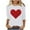 NQR1-Valentine's Day-White, variant on VKOYWKM Women's 3/4 Sleeve Tops Valentines Day Shirts Cute Heart Print T-Shirts Loose Fit Holiday Tops Spring T-Shirt Casual Crew Neck Romantic Valentine T-Shirts