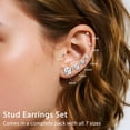 thumbnail image 2 of AMASIS 316L Stainless Steel 20G Flat Back Stud Earrings, 7 Pairs CZ Screw Back Set, 2–8mm, for Adults, 2 of 7