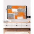 thumbnail image 3 of Orange Grey Abstract Outdoor TV Cover 60 to 65 inch Vintage Modern Orange Color Block Waterproof Dustproof TV Covers for Outside with Zipper Remote Control Pocket Flat Screen Protectors, 3 of 7