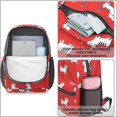 thumbnail image 4 of White Cat and Dot Red Pattern 17" Waterproof Oxford School Backpacks for Teens, S-Shape Padded Straps, for School, Travel, Hiking, Camping, 4 of 5