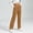 Khaki, variant on Women Button Decor Elastic High Waist Wide Leg Pants, Loose Casual Solid Trousers, Daily Street Lounge Pants with Side Pockets Pink XL(XL)