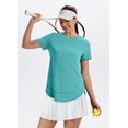 thumbnail image 5 of Ronuti Womens Workout Tops Short Sleeve Activewear T-Shirts Quick Dry Breathable Gym Running Yoga Athletic Wear, 5 of 11