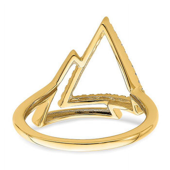 Lex & Lu 14k Yellow Gold Polished Double Triangle Diamond