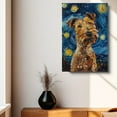 thumbnail image 4 of Dog Canvas Art Decor Creative Dog Picture for Wall Decor Van Gogh Starry Night Welsh Terrier Dog Poster Painting Prints for Living Room Pet Club, 4 of 6