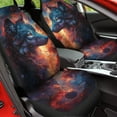 thumbnail image 4 of POLERO Car Front Seat Covers Full Set of 2, Gorgeous Galaxy Wolf Print Stretchy Waterproof Automotive Interior Accessories Universal Fit Most Vehicles, 4 of 7