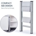thumbnail image 4 of Step Ladder Aluminium Folding Ladder with Wide Steps Portable Slim Step Stool Household Ladder Stepladder with Multi-Function Silver, 4 of 7