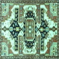 thumbnail image 1 of Ahgly Company Indoor Square Persian Turquoise Blue Traditional Area Rugs, 3' Square, 1 of 4