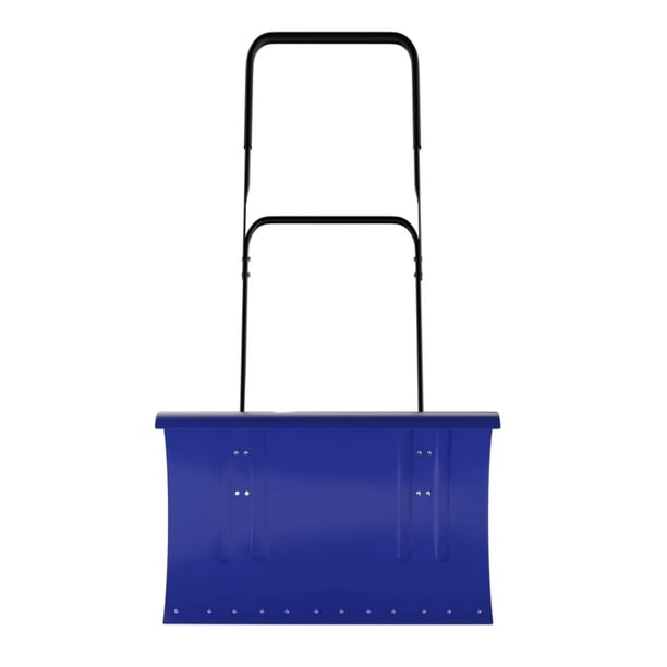29-pulgada heavy-duty steel snow shovel con big double pole, 5-height adjustable handle y all-terrain wheels, blue