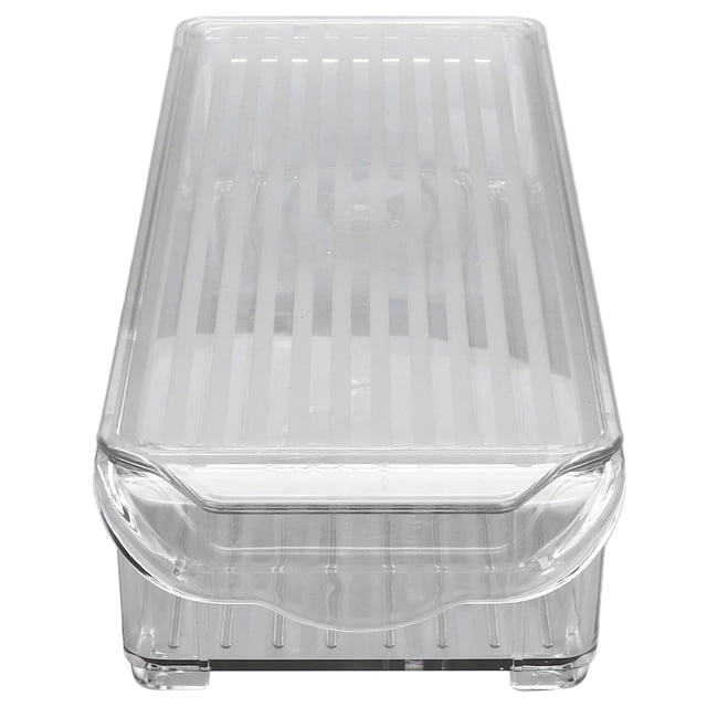 Clear Organizing Bin, Large Capacity Portable and Durable Pantry Storage Bin for Kitchen Cabinet Refrigerator Countertops