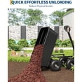 thumbnail image 5 of Poly Dump Cart - Heavy Duty 1200lbs Garden Cart with Quick-Release Dumping & No-Flat 13" Tires, Utility Wagon for Yard Work, Landscaping, Gardening, 5 of 8