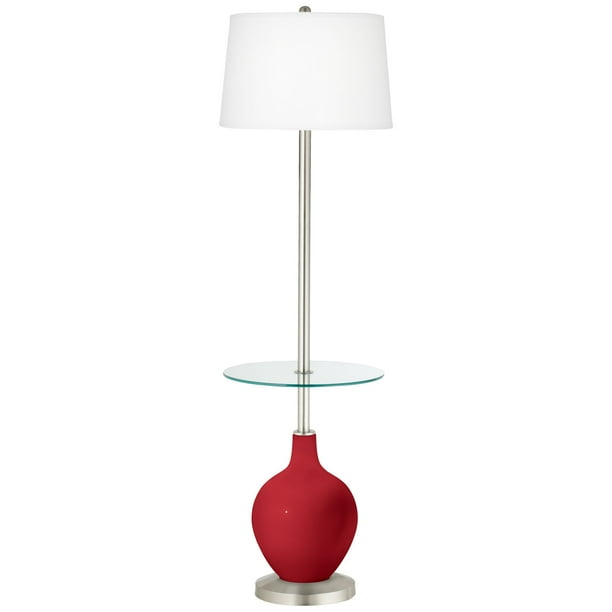 Color Plus Ribbon Red Ovo Tray Table Floor Lamp Com Ovo Tray Table Floor Lamp, Floor Lamp With Glass Tray