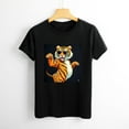 thumbnail image 2 of Shangniulu Classic round neck women's T-shirt, tiger wearing sunglasses, summer personalized fashion T-shirt with soft fabric, good elasticity, lightweight and breathable, 2 of 4