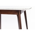 thumbnail image 3 of Contemporary Home Living 31.5" White and Brown Square Italian Carrara Marble Dining Table, 3 of 9