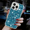 thumbnail image 4 of Compatible with iPhone 12 Pro Max Case Gel Glitter Sparkle Bling Women Girls Cases Cute Rubber Slim Soft Silicone TPU Shockproof Drop Phone Protective Cover for iPhone 12 Pro Max,Blue, 4 of 7