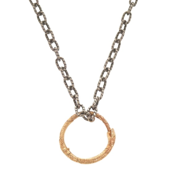 Pre-Owned Gucci Ouroboros necklace in 925 silver, 18K gold, 750... (Good)