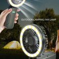 thumbnail image 2 of 4 Speed Portable Cooling Fan Hangable USB Rechargeable Folding Desk Fan Handheld Camping Fan with LED Light Easy to Use, 2 of 10