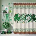 thumbnail image 3 of Shower Curtain, St. Patrick Botanical Clovers Leaves Waterproof Shower Curtain Set with Hooks for Bathroom Showers,Stalls and Bathtubs,72x78In Shamrock Wooden Plank, 3 of 9