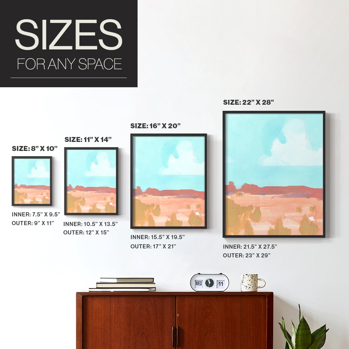 Wide Open Spaces I Framed Print in Black Solid Wood 16 x 20 Framed Print