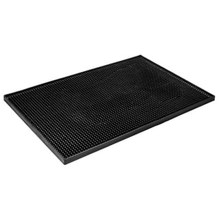 S&T INC. Rubber Bar Mat for Countertop, Non-Slip Bar Mat for Home Bar Cart,  Coffee Maker Mat for Countertops, 5.9 Inch x 11.8 Inch, Black with White