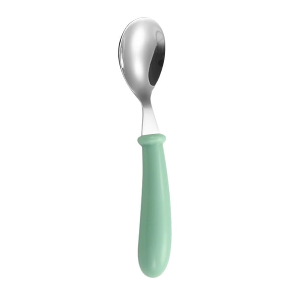 Stainless Steel Toddler Spoons, Kids Cutlery with Round Handle for Baby Feeding