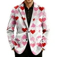 thumbnail image 4 of Nokdvo Men's Corduroy Blazer Jacket Mardi Gras Two Button Jackets Carnival Mask Graphic Notch Lapel Dress Blazer with Pockets Slim Fit Carnival Lightweight Casual Blazers Suit Jacket,Red L, 4 of 6