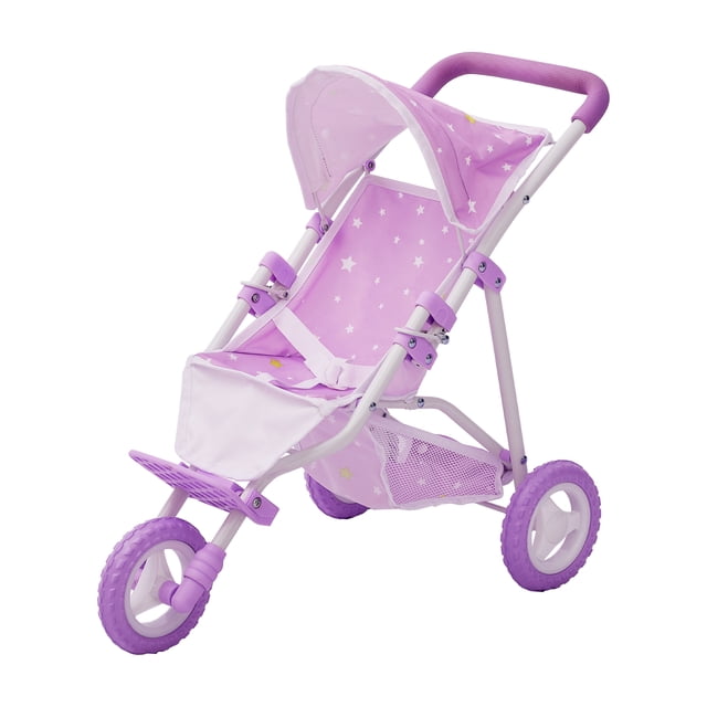 Teamson Kids Poussette pour Poupées Bébé Jogging Violet/étoiles