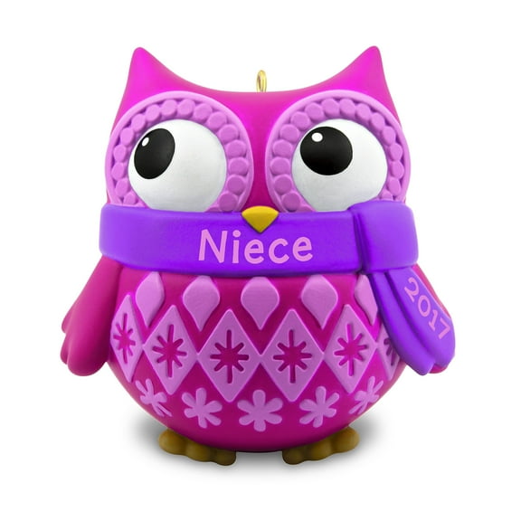 Hallmark Keepsake 2017 Cute Owl Niece Dated Christmas Ornament