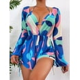 thumbnail image 3 of Conjunto de Bikini de cintura alta para mujer, traje de baño Sexy con volantes, color caqui liso con lazo frontal, microbañador para vacaciones, 2024, 3 of 5