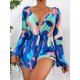 thumbnail image 3 of Bikini de un hombro para mujer, traje de baño pequeño con realce, Tanga, color blanco y negro, 2024, 3 of 5
