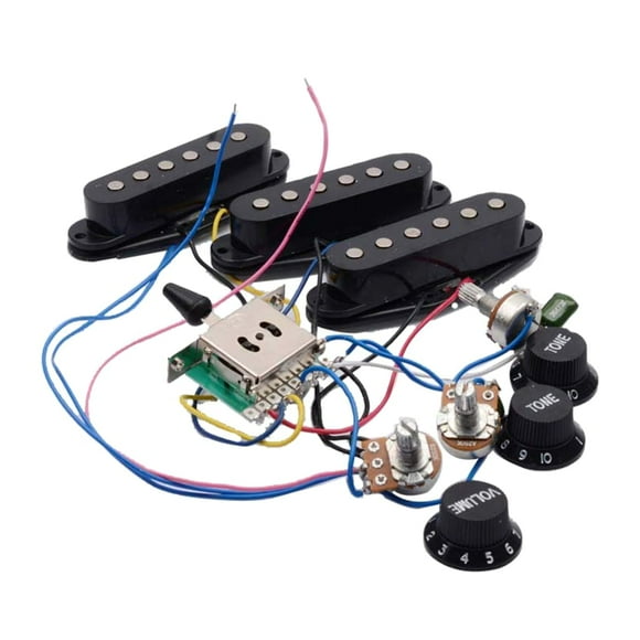 Guitar Prewired Harness Guitar Pickups 5 Way Switch Wiring Harness Converter 500K Potentiometer 2T1V Wiring Harness Kit