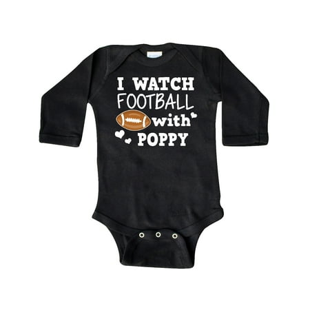 

Inktastic I Watch Football with My Poppy Gift Baby Boy Long Sleeve Bodysuit